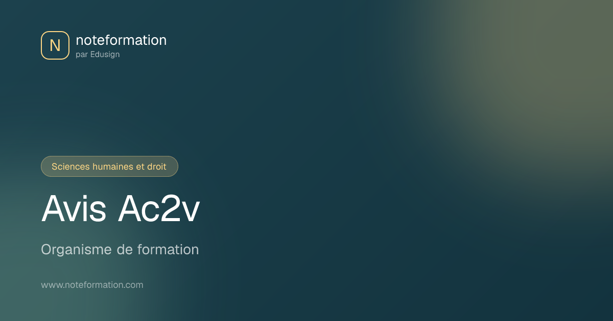 Avis Ac2v - Organisme de formation | Noteformation